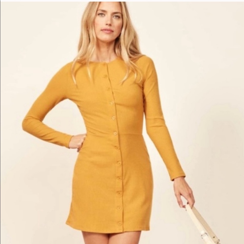 Reformation aida dress in yellow